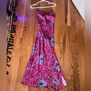 Runaway the Label Pink and Blue Floral Slip Dress